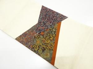 未使用品　切りばめ　花更紗模様　袋帯